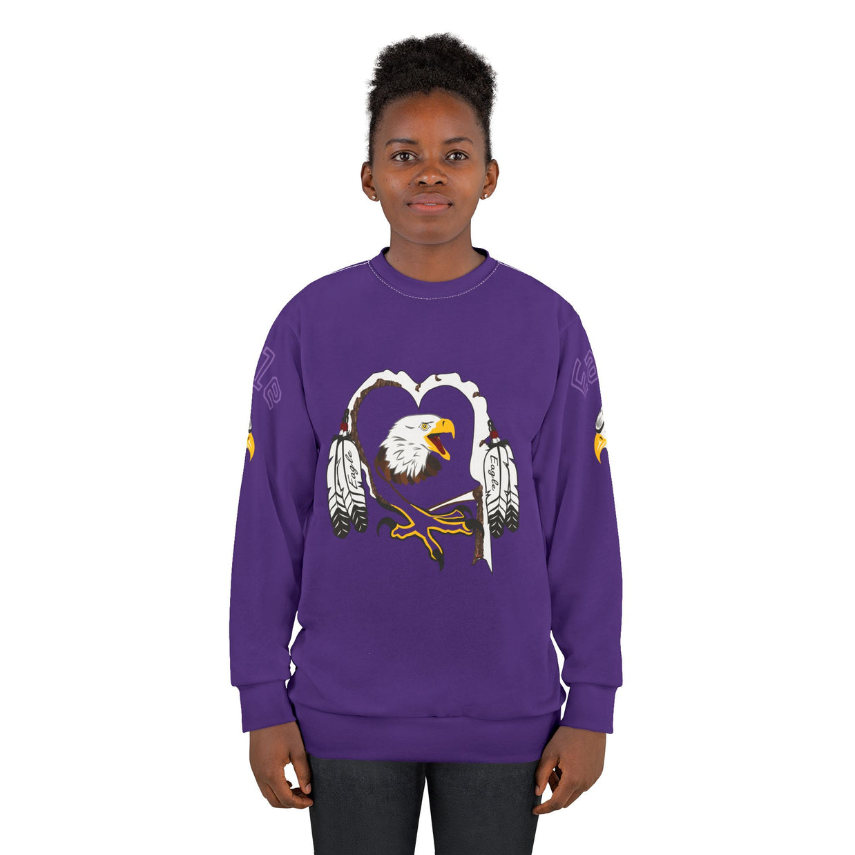 Eagle Heart Unisex Sweatshirt, Cozy Gift for Nature Lovers, Perfect for Casual Wear, Fall Fashion, Bird Watching, Eagles