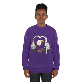 Eagle Heart Unisex Sweatshirt, Cozy Gift for Nature Lovers, Perfect for Casual Wear, Fall Fashion, Bird Watching, Eagles