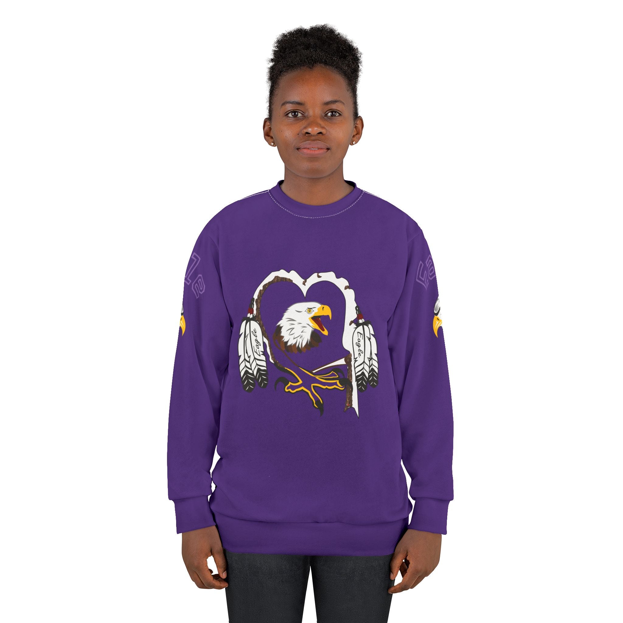 Eagle Heart Unisex Sweatshirt, Cozy Gift for Nature Lovers, Perfect for Casual Wear, Fall Fashion, Bird Watching, Eagles