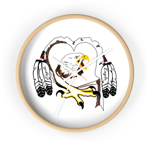 Eagle Feather Wall Clock, Boho Decor, Native American Style, Unique Gift for Nature Lovers, Home or Office Wall Art