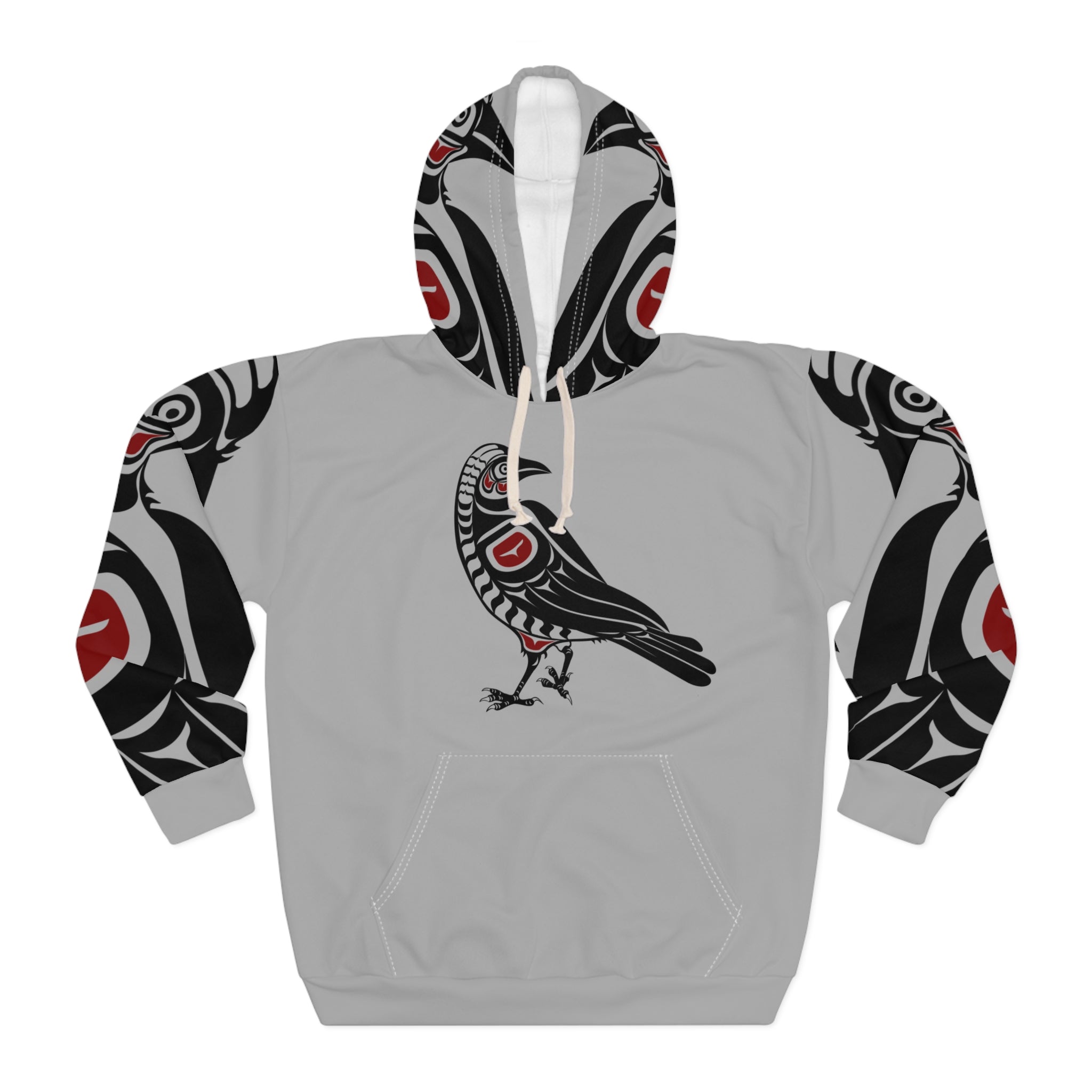 Stylish Crow Print Unisex Pullover Hoodie, Bohemian Fashion, Cozy Sweatshirt, Unique Gift, Everyday Wear, Unisex Clothing, Streetwear