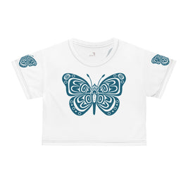 Butterfly Graphic Crop Tee | Boho Style Top, Summer Fashion, Gift for Nature Lovers, Trendy Outfit, Vegan Friendly