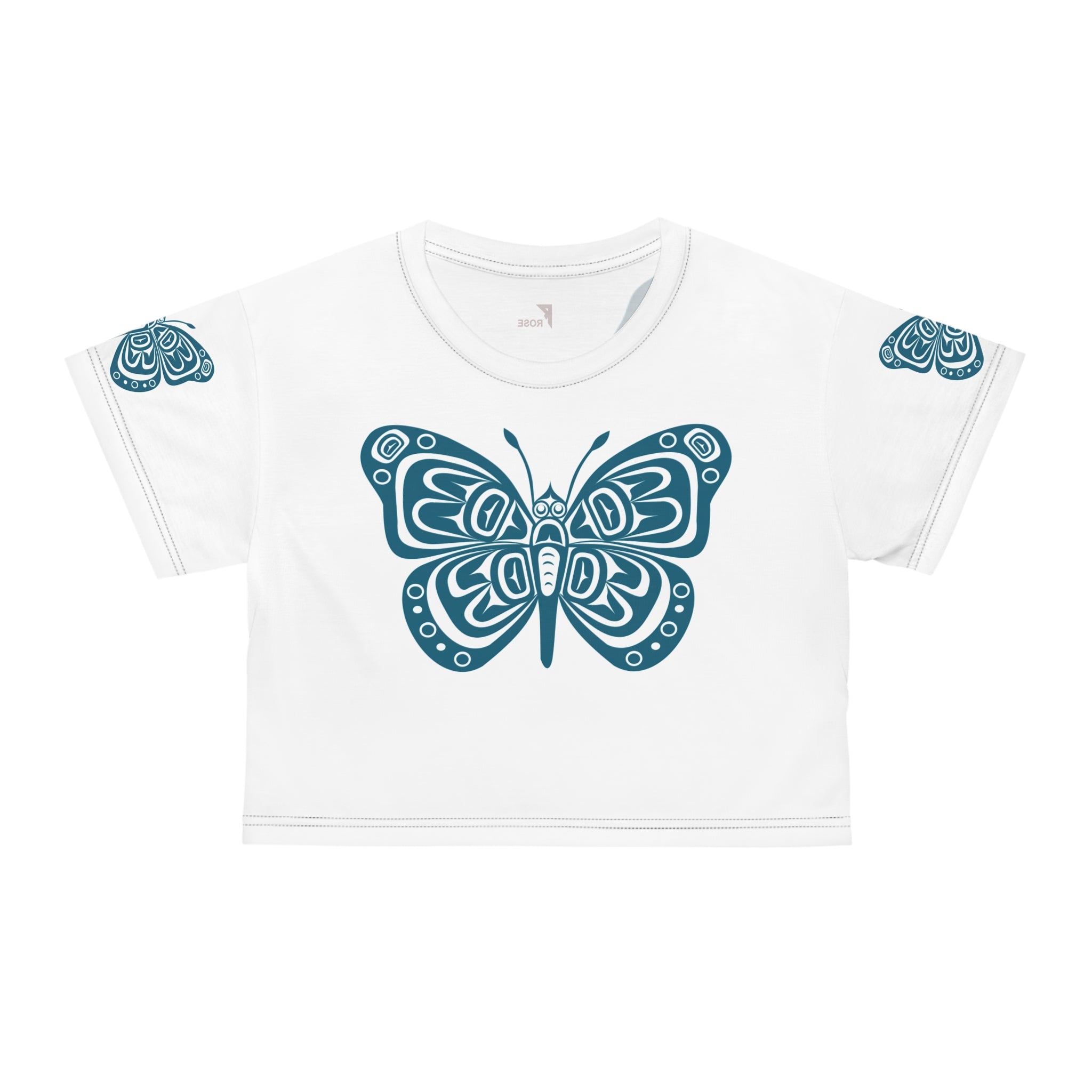 Butterfly Graphic Crop Tee | Boho Style Top, Summer Fashion, Gift for Nature Lovers, Trendy Outfit, Vegan Friendly