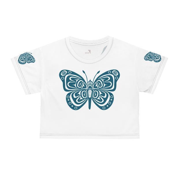 Butterfly Graphic Crop Tee | Boho Style Top, Summer Fashion, Gift for Nature Lovers, Trendy Outfit, Vegan Friendly